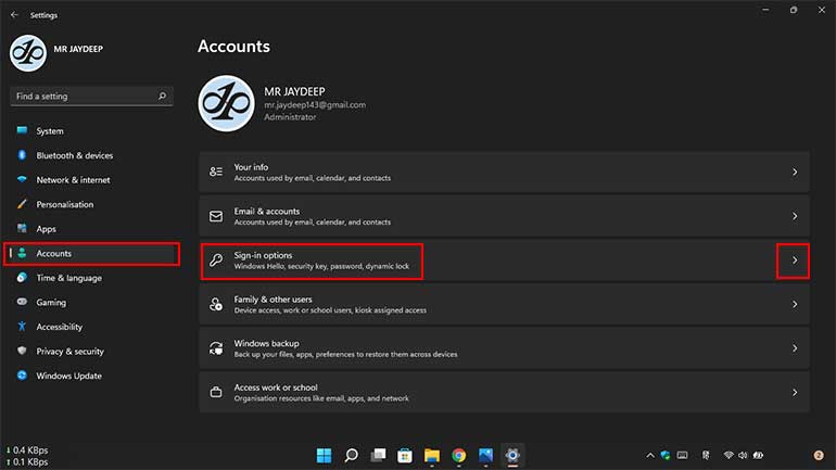Windows 11 मे  Password कैसे बदले? 